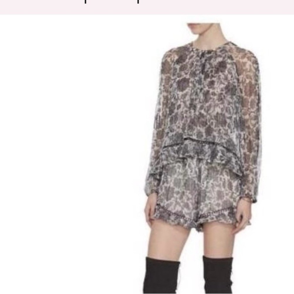 Zimmermann Sheer tarot romper Snake-Print Ruffle